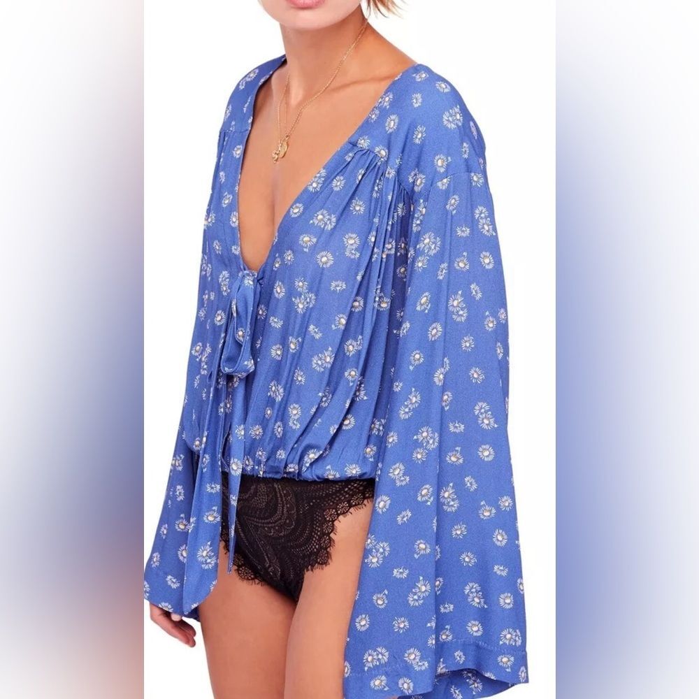 Intimately Free People Forties Feels Bodysuit in Blue Size S GUC